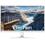 Prechen 24 Inch Computer Monitor FHD 1920x1080 LED Screen, Business Frameless Gaming Display 75Hz PC Monitor, VA, 3000:1, HDMI, VGA, 4ms, VESA Mountable, Desktop Monitor for Office Work, White