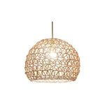 Lustre Suspension 25 cm Country Style Rétro Lampe Suspendue En Rotin Tissé à La Main En Bambou Abat Salon Chambre Hauteur Réglable Lampe De Plafond