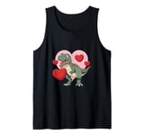 Cute Valentines Day Trex Dino Tee - Valentines Day Dinosaur Tank Top