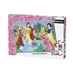 Nathan - Puzzle enfants - 45 pièces - Rencontre avec les princesses Disney - Fille ou garçon dès 5 ans - Puzzle de qualité supérieure - Carton épais et résistant - Princesses - 86537