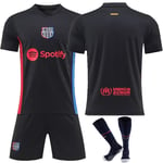 2425 Barcelona borta svart tröja fotbollströja uniform 28(150-160cm)