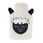 2 Litre Hot Water Bottle with Removable Fluffy Fleece Lamb /  Sheep Face Cover