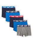 PUMA Herren Puma Basic Men's (5 Pack) Boxer Slip, Mehrfarbig (Blue/Grey /Melange), M EU