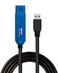 Lindy 15m USB 3.0 Active Extension Cable Pro, Long Distance Repeater, Extends USB devices, PCs, Laptops, Xbox, PS4, PS5, VR Headset, Oculus Rift, Printer, Scanner, Webcam, Interactive Whiteboards