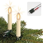 Hellum LED filament Guirlande lumineuse à l'intérieur du sapin de Noël Fabriqué en Allemagne, 1330cm Guirlande lumineuse de Noël, Bougie 20 lumières avec prise avec clip, câble vert 814019