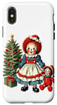 Coque pour iPhone X/XS Raggedy Ann Obtient une poupée jouet le jour de Noël