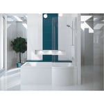 Baignoire bain douche gauche avec pare de baignoire+ tablier de baignoire blanc INSPIRO 170x70