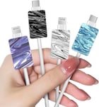 4 Pièces Protecteur De Câble Pour Iphone Type-C Chargeur Avec Motif De Gouache Liquide, Protege Câble Chargeur Usb Saver, Ligne De Données Protège-Fil De Écouteur, Design Pour Les [Cha242533]