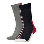 Tommy Hilfiger Mens Classic CLSSC SOCK, Navy/Red, 6-8 UK