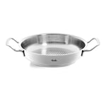 Fissler Original-Profi Collection Poêle à Servir Ronde en Acier Inoxydable (2 l, Ø 24 cm) avec Couvercle Haut, Surface de Cuisson Novogrill, Graduation Intérieure – Compatible Induction