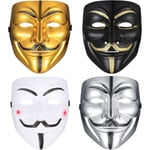 4 st V For Vendetta Guy Mask Halloween Kostym Cosplay Party Mask Anonym Mask Vuxna Barn Unisex Carnival Mask För Halloween Cosplay Party Presenter -