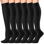 CAMBIVO Chaussettes de Contention Femme Homme 6 Paires, Bas de Contention 15-20 mmHg, Chaussettes Hautes pour Circulation, Sanguine Jambes, Varicose Veins, Ski, Voyage, Grossesse, Avion, Running