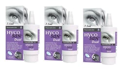 3 X Hycosan Dual Preservative Free Eye Drops For Dry Eyes 7.5ml - Multibuy Offer