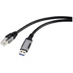 Renkforce - usb, réseau informatique Câble adaptateur [1x usb 3.0 mâle type a - 1x RJ45 mâle] 5.00 m connecteur aluminium