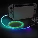 PlayVital 1,5M Câble USB Lumineux LED pour ps5 Manatte,Câble de Charge USB Type-C pour Xbox One Elite Series 2,LED Câble de Chargeur pour Xbox Core,pour Switch Pro Controlle