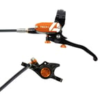 Hope Tech 4 X2 Disc Brake - Colours Black / Orange No Rotor Front or Rear RH Standard Hose 1600mm Black/Orange