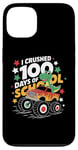 iPhone 13 100 Days Of School t rex riding Monster Truck for Boys Kids Case