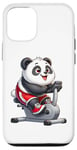 Coque pour iPhone 13 Pro Panda sur vélo d'appartement Gym Fitness Entraînement Sport