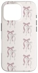 Coque pour iPhone 16 Pro Noeud rose Coquette noire Esthétique Cottagecore Girly