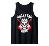 Rockstar King Skull Crown Crossed Guitars Tank Top