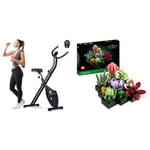 EVOLAND Exercise Bike, Fitness Bike with LCD Display and 8-Level Adjustable Magnetic Resistance & LEGO 10309 Icons Succulents Artificial Plants Set for Adults, Home Décor, Creative Hobby