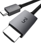 Câble USB C vers HDMI [Jusqu'à 4K, Câble Tressé] Adaptateur Cable USB Type-C vers HDMI Thunderbolt 3/4 Compatible pour iPhone15 Série MacBook Pro Air iPad Pro Air iMac S23 XPS 17 Huawei (1,8m)