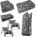 Étiquette Autocollante De Digital Camo Pour Console Ps5 + 2 Kits Pour Manettes - (Numérique - Pas De Lecteur De Disque)