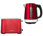 Morphy Richards Equip Red Kettle & 2 Slice Toaster Modern Matching Set