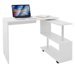 Bureau en angle blanc table de travail pivotant bureau informatique pour PC