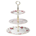 Royal Albert Modern Vintage NCRWTW25867 3 Tier Cake Sand, Fine Bone China, Country Roses White