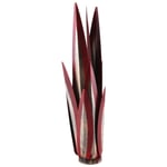 Résistant Au Vent En Métal Agave Art Plante Sculpture De Jardin Décoration Extérieure Décoration De Pelouse (12 Feuilles Rouge 1 Pièces)