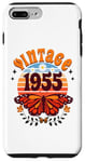 Coque pour iPhone 7 Plus/8 Plus 70 Ans Année 1955 Papillon Femme 70eme Anniversaire 1955