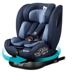 globalkids Isize 360 Swivel Baby Car Seat with ISOFIX - Child Car Seat is Suitable for Children from 40-150cm(New Norn-12 Years Old),Group 0+1/2/3 (0-36 kg),R129 Highback Booster Car Seat Blue