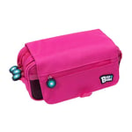 Grafoplás | School Case Three Compartments with Flap | Fuchsia | Bits & Bobs | Vivid Colours | 23 x 10 x 10 cm | Includes Time and Identification Zone, Fuchsia, 23x10x10cm, School