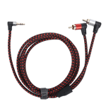 90° 3,5 mm Hanplugg till 2RCA Han Audiokabel ABS Stereo Mikrofonkabel för DVD-högtalare 2m