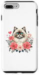 Coque pour iPhone 7 Plus/8 Plus Roses Flowers Himalayan Cat