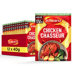 Schwartz Authentic Chicken Chasseur Mix 40 G | Serves 4 | Pack of 12 | With Aromatic Thyme, Parsley, and White Wine | Quick and Easy Preparation | Suitable for Vegetarians