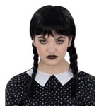 Kids Wednesday Wig Gothic School Girl Halloween Fancy Dress Costume Accessory UK