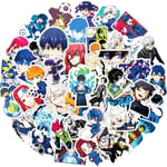 50 st japanska anime Blue Lock-klistermärken vattentäta vinyl Kawaii-klistermärken för barn tonåringar vuxna skateboard dator bärbar dator gitarr (Blue Lock)