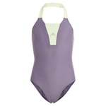 adidas Fille Sportswear Colorblock Swimsuit Kids, Shadow Violet/Green Spark, 9-10 Years