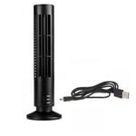 Mini Portable USB Powered Tower Shape PC Laptop Fan Desktop Cooling Fan Bladeless Notebook Air Conditioner Low Noise - Black