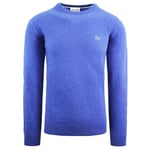 Lacoste Jersey Knit Mens Blue Sweater Wool - Size Small