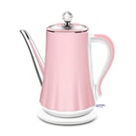Electric Kettle Princess Pink 1.4L Double Layer Pot Body Anti-hot Electric Kettle 304 Stainless Steel