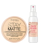 Rimmel Stay Matte Pressed Powder and Setting Spray Bundle