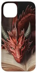 iPhone 14 Plus Aesthetic Gothic Red Dragon Reading Book Painting Bookish Case