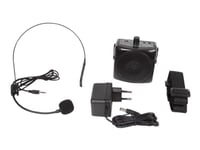 HQ-Power Amplificateur de Voix Portable, avec Micro-Casque et Ceinture, 5 W, Noir