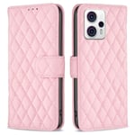 SKALO Motorola Moto G53 5G BINFEN COLOR Quiltat Plånbok - Rosa Rosa