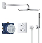 GROHE Grohtherm Perfect Shower Set with Rainshower Cosmopolitan 310 Head Shower, Hand Shower and Thermostat, Chrome, 34730000