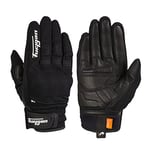 Furygan Jet D3O - Gants de Moto Homme - Paume 100% Cuir - Tactile - Confort - Gants d'été - Respirant & Léger - Protection Métacarpes D3O,Noir-blanc,L