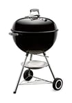 Weber Classic Kettle Charcoal Grill Barbecue, 57cm | BBQ Grill with Lid Cover, Lid Thermometer, Stand & Wheels | Freestanding Outdoor Oven & Cooker with Porcelain-Enamelled Bowl - Black (1341504)